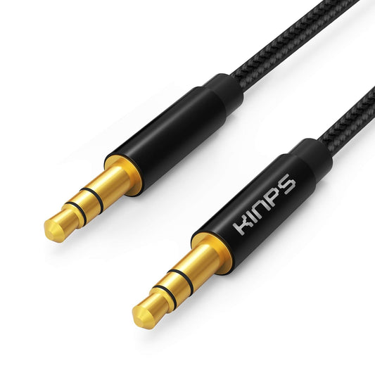 Audio Auxiliary Stereo Audio Cable 3.5Mm Stereo Jack Male to Male, Stereo Jack Cord for Phones, Headphones, Speakers, Tablets, Pcs, MP3 Players and More (4FT/1.2M, Black)